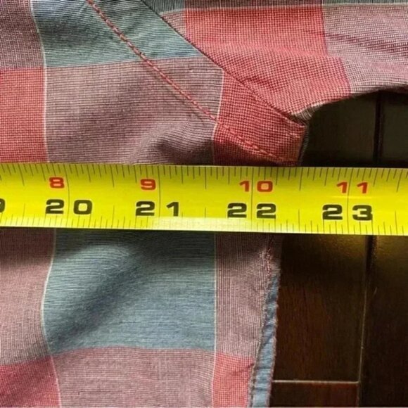 Tommy Hilfiger Mens Shirt Short Sleeve Button Down Red Grey Plaid Cotton Small - Picture 12 of 15